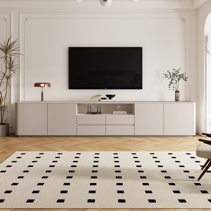 Modern Rectangle TV Stand with 4-Door/2-Door & 3 Tiers Living Room