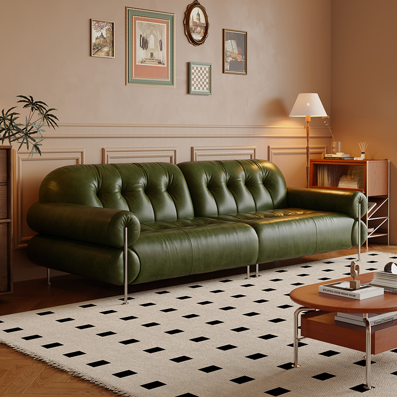 Tear Resistant Standard Sofa with Pu/Flannel Upholstery in Grey/Auburn/Ivory - image 11