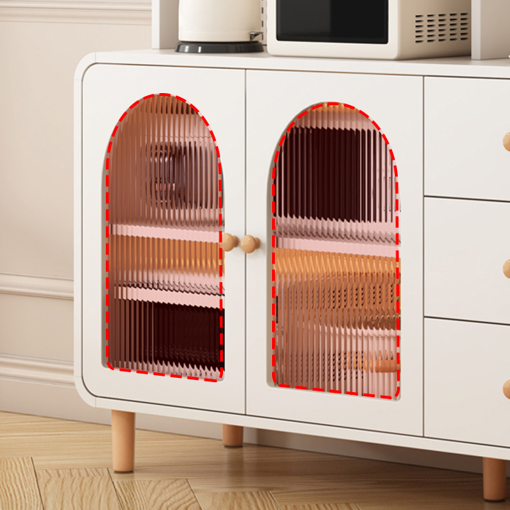 Scandinavian Wood Sideboard Cabinet with Adjustable Shelves and Glass Doors - 40cm Width - image 10