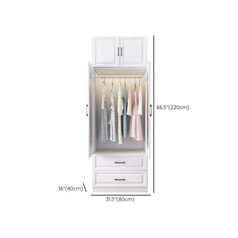 White Modish Timber Wardrobe with Soft Close Door, Interior Shelves, and Hanging Rod - image 20