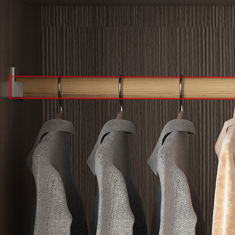Sleek Natural Finish Modern Wooden Standalone Wardrobe Closet with Soft Close Features and Hanging Rod - image 6