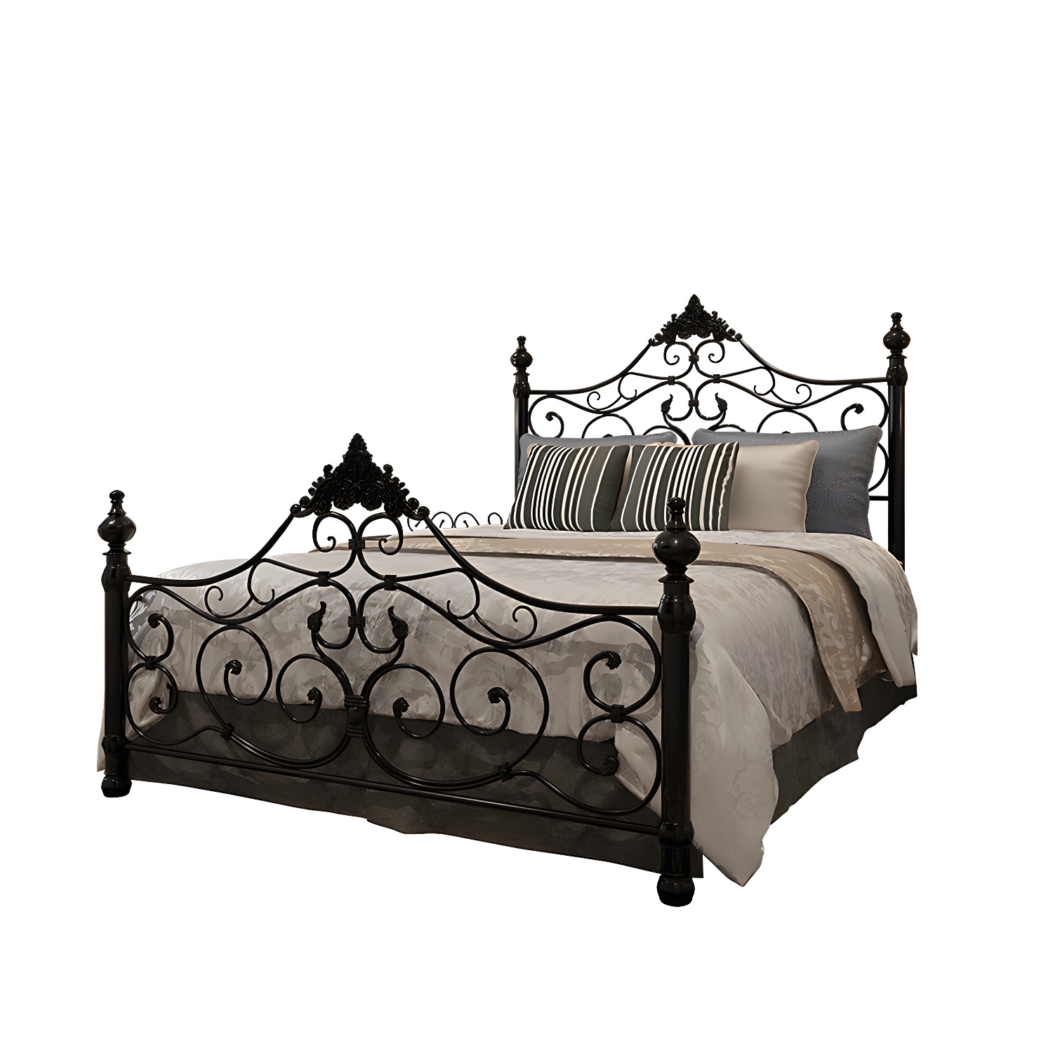 Industrial Antique Metal Bed Frame Wire-Grid Low Profile Open-Frame Bed - image 7