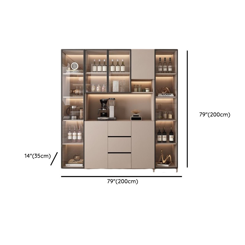Wide/Standard/Narrow Modern Timber 3 Drawers 2 Shelves/3 Shelves/1 Shelf Glass Doors Pantry Hutch Sideboard - image 30