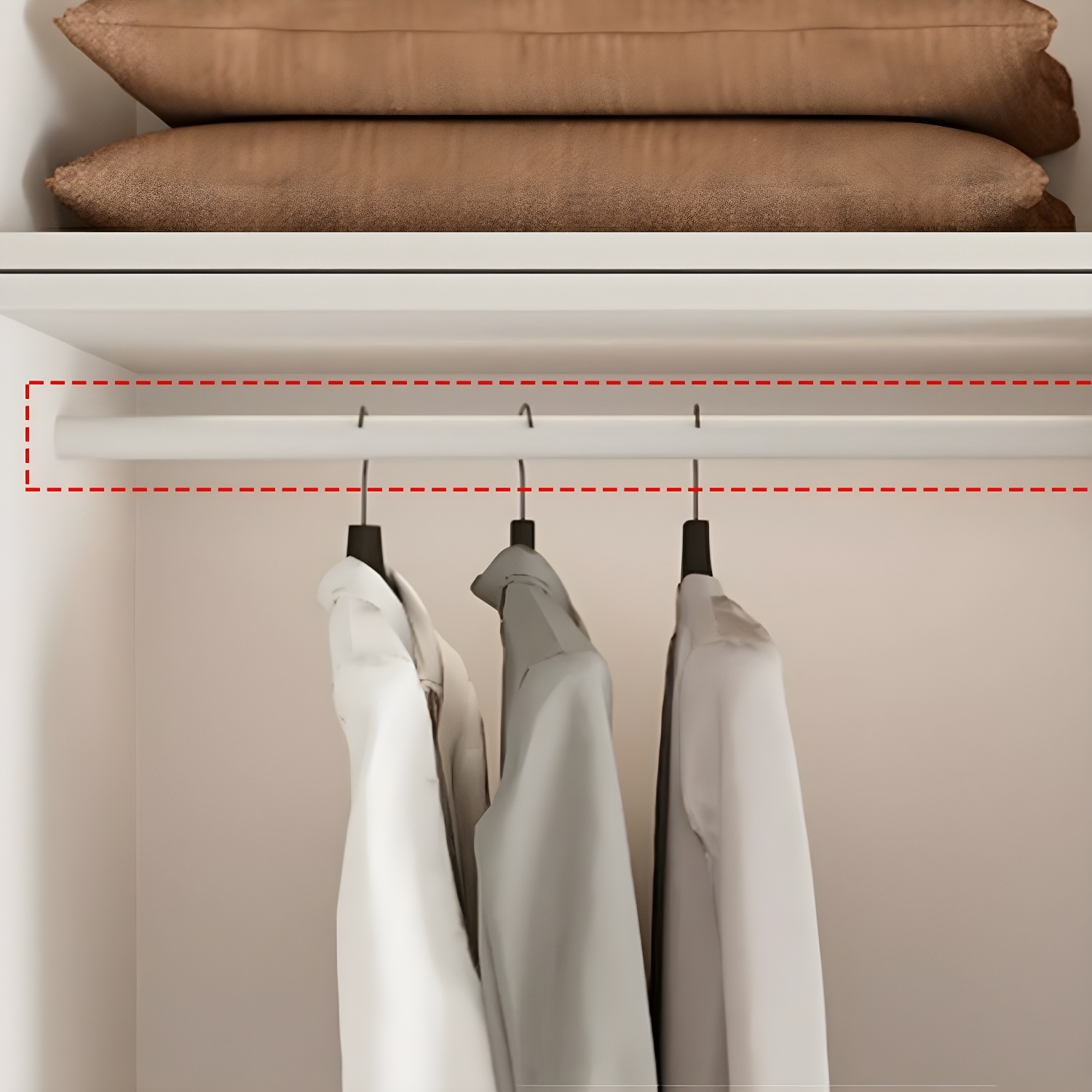 Modern White Wardrobe Armoire with Clothing Rod and Shelves - Soft Close, No Distressing - image 9