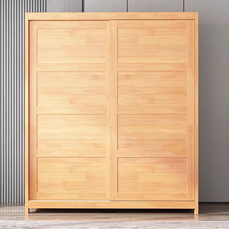 Minimalist Wooden Independent Wardrobe Closet with Compartments, Interior Shelves, Slipping Door Mechanism, and Gate - image 3
