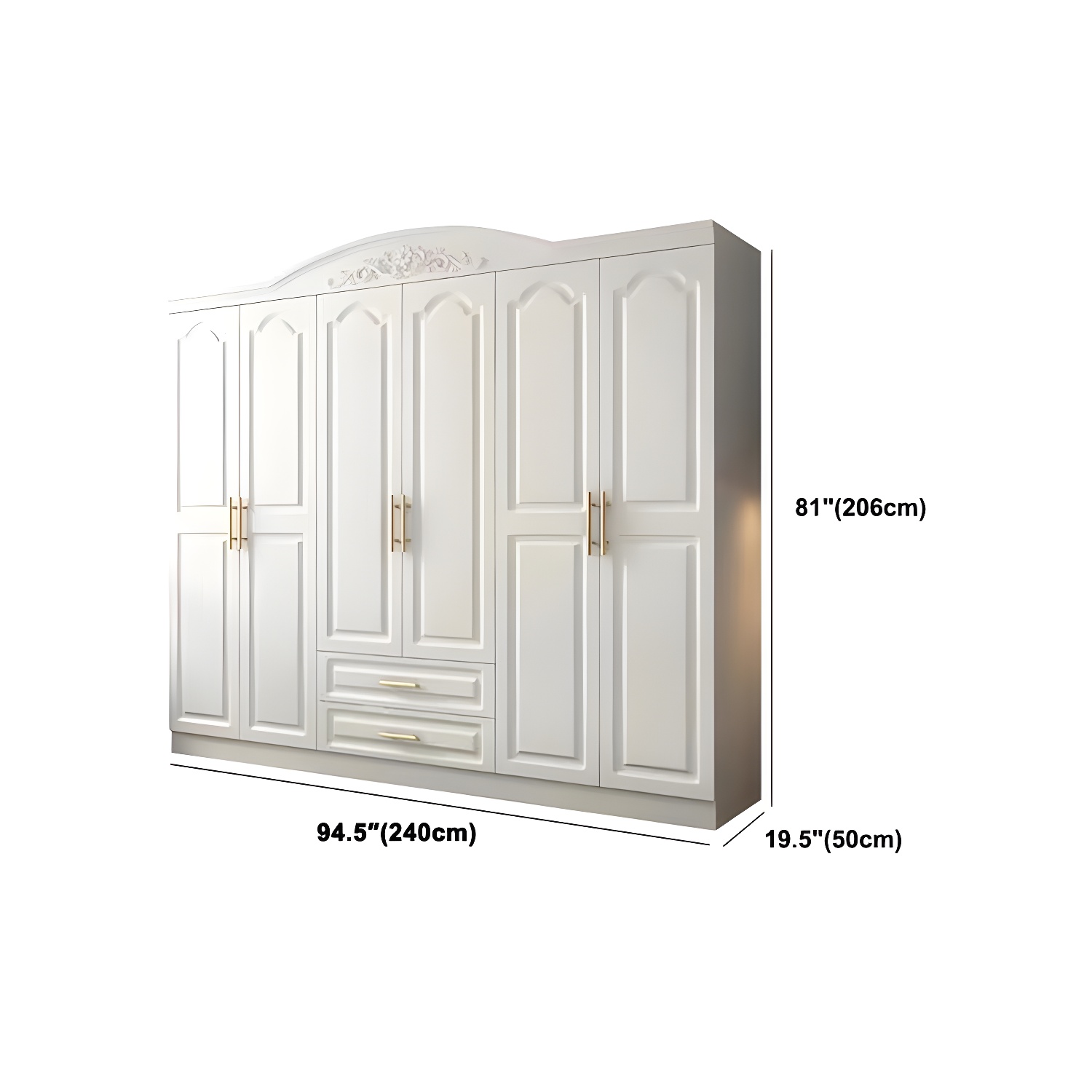 French Country Wardrobe White Wooden Wardrobe Closet for Bedroom - image 17