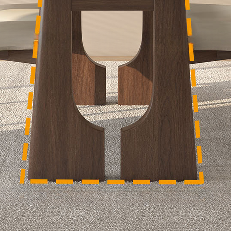 Dining Table Set with Slate Two-sided Pedestal, Upholstered Back, Fixed Table, Padded Chair, and White Top - image 7