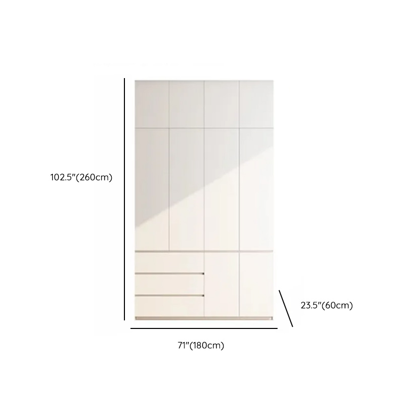 Minimalist Chalk Wooden Cabinet Armoire with Soft Close Drawer, Soft Close Door, Interior Shelves, and Clothing Rod - image 21
