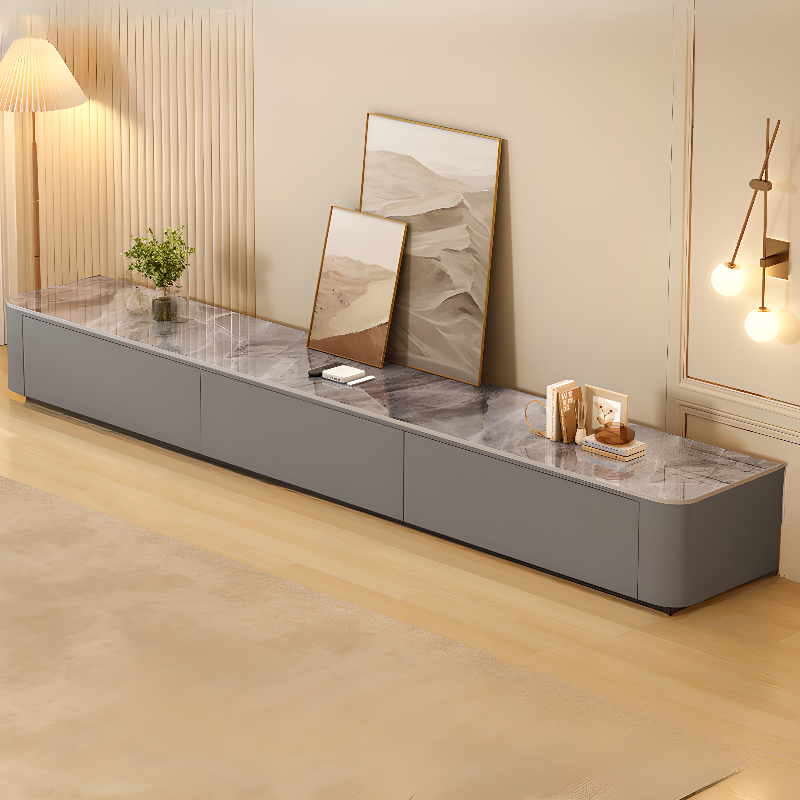 Rectangular Sintered Stone Countertop TV Stand with 3-Drawer/5 Drawers/4 Drawers and Cable Management in a Modern Simple Style