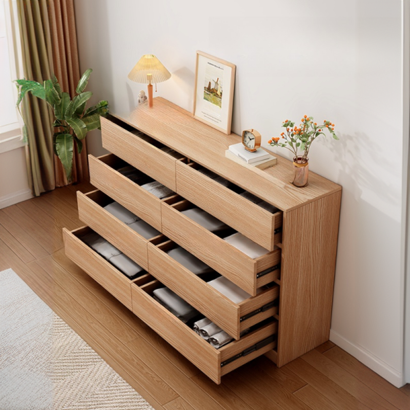 Natural Simplistic Natural Wood Double Dresser/Bachelor Chest/Lingerie Chest with 6/8/5 Drawers in Horizontal/Vertical Orientation