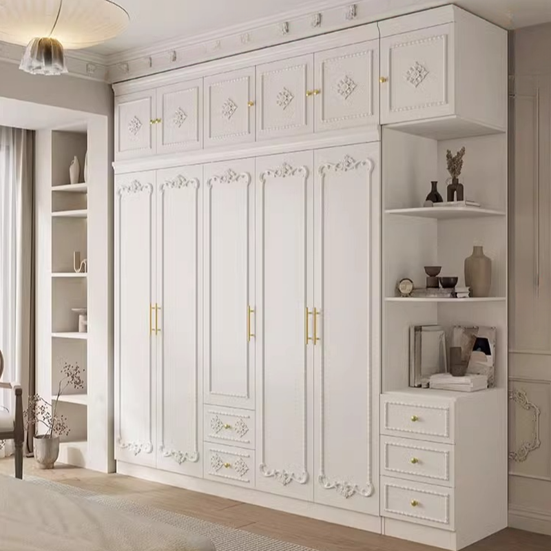 White Simple Timber Wardrobe Closet Soft Close Drawer Soft Close Door Interior Shelves - image 4