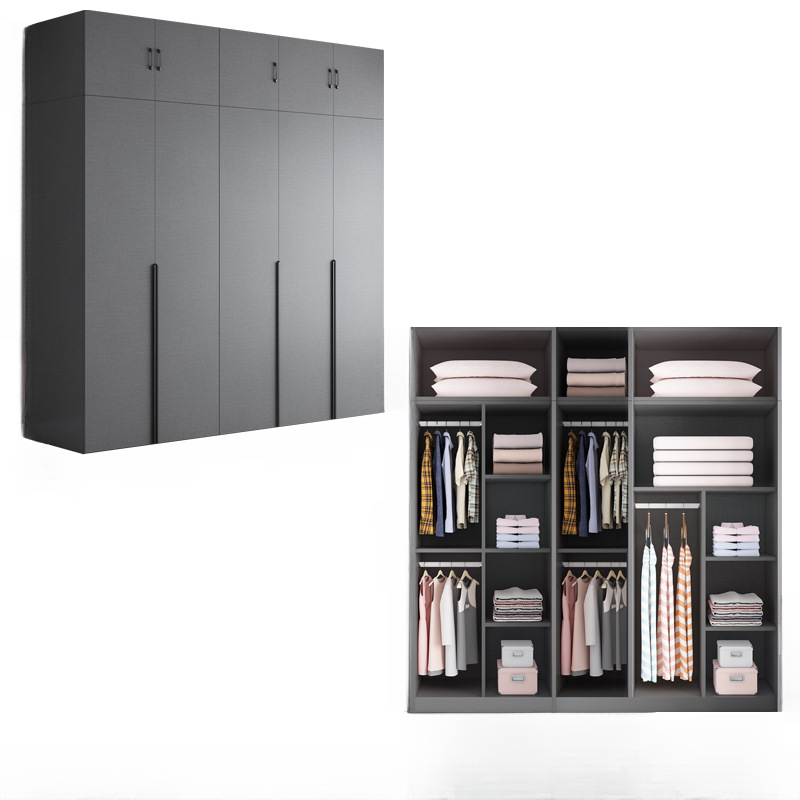 Trendy Dove Grey Wooden Wardrobe with Interior Shelves, Soft Close Door & Hanging Rod - image 5