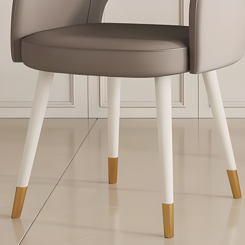 Modern Simple Style Arm Chair with Ventilated Back, Padded Upholstery, Arms, and Metal Legs - image 9