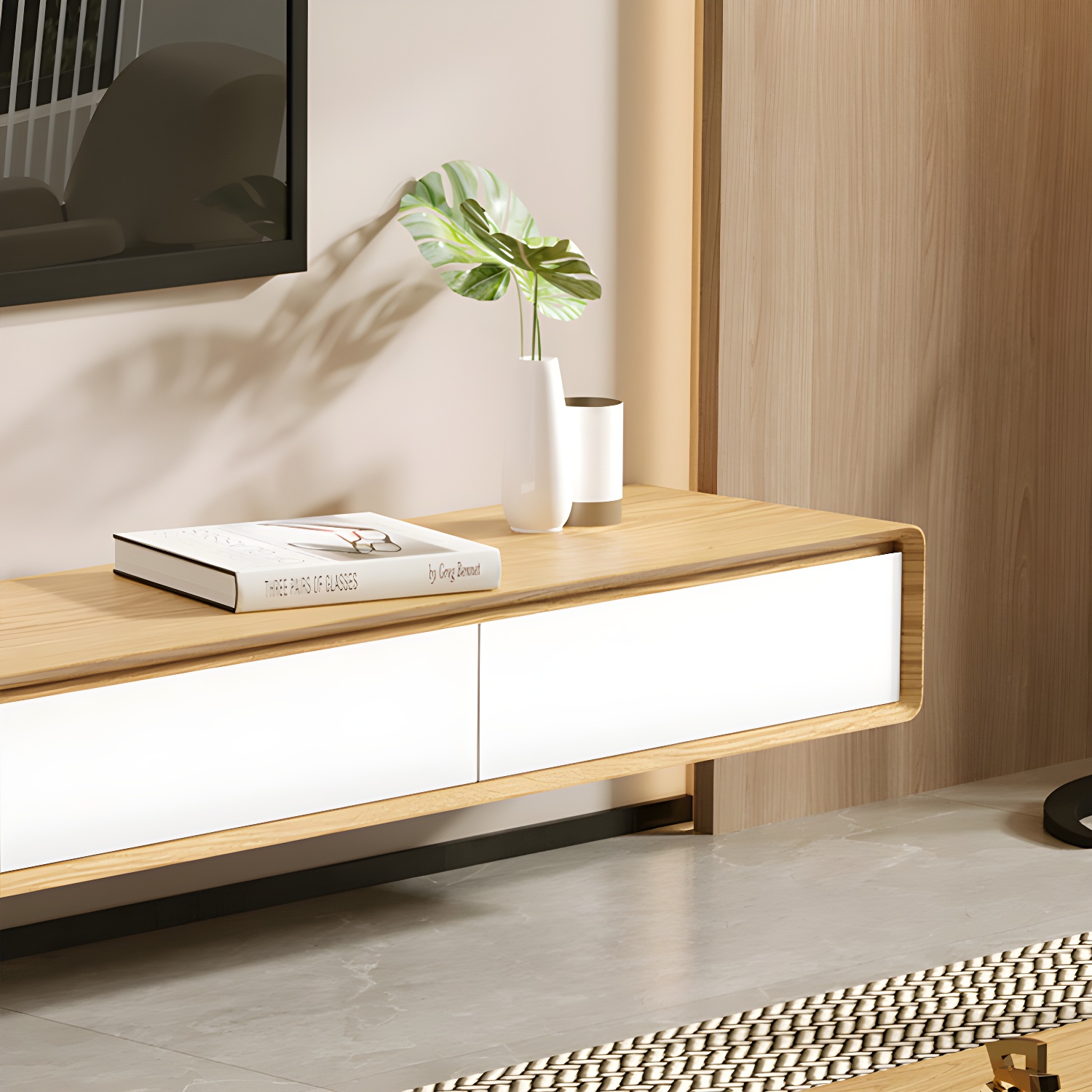 9"H Floating TV Console Modern TV Stand with Drawers for Living Room - image 7