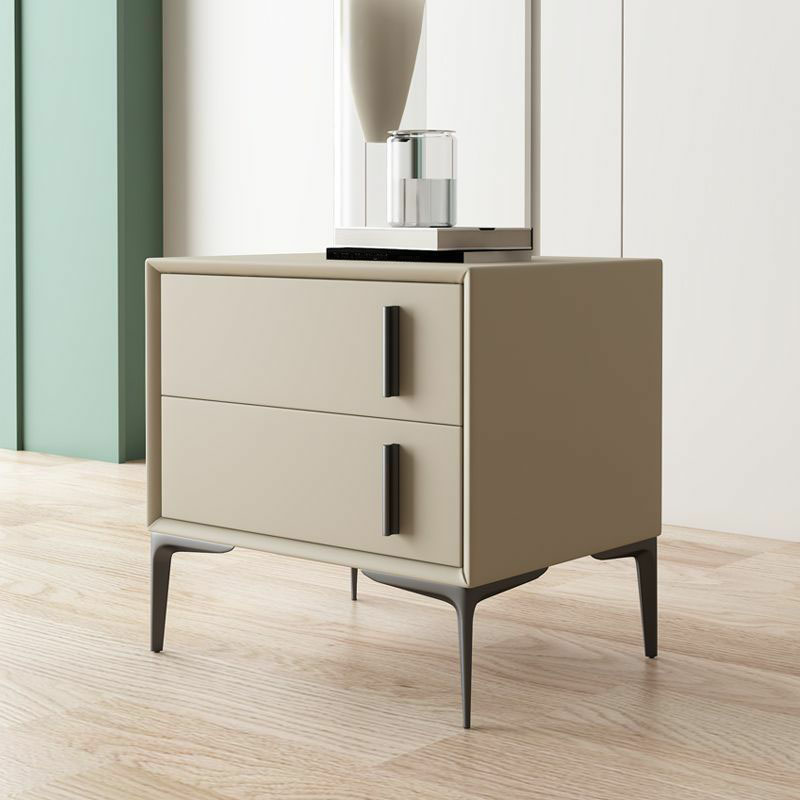 Trendy Multi Color Pu Drawer Storage Nightstand with 2 Drawers & Leg