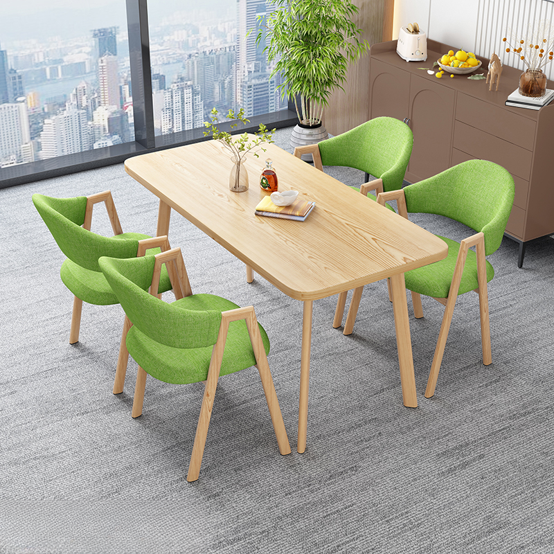 Casual Dining Table Set with Natural Wood Finish, Reclaimed Wood Top, and Seating for 4 Chairs - image 4