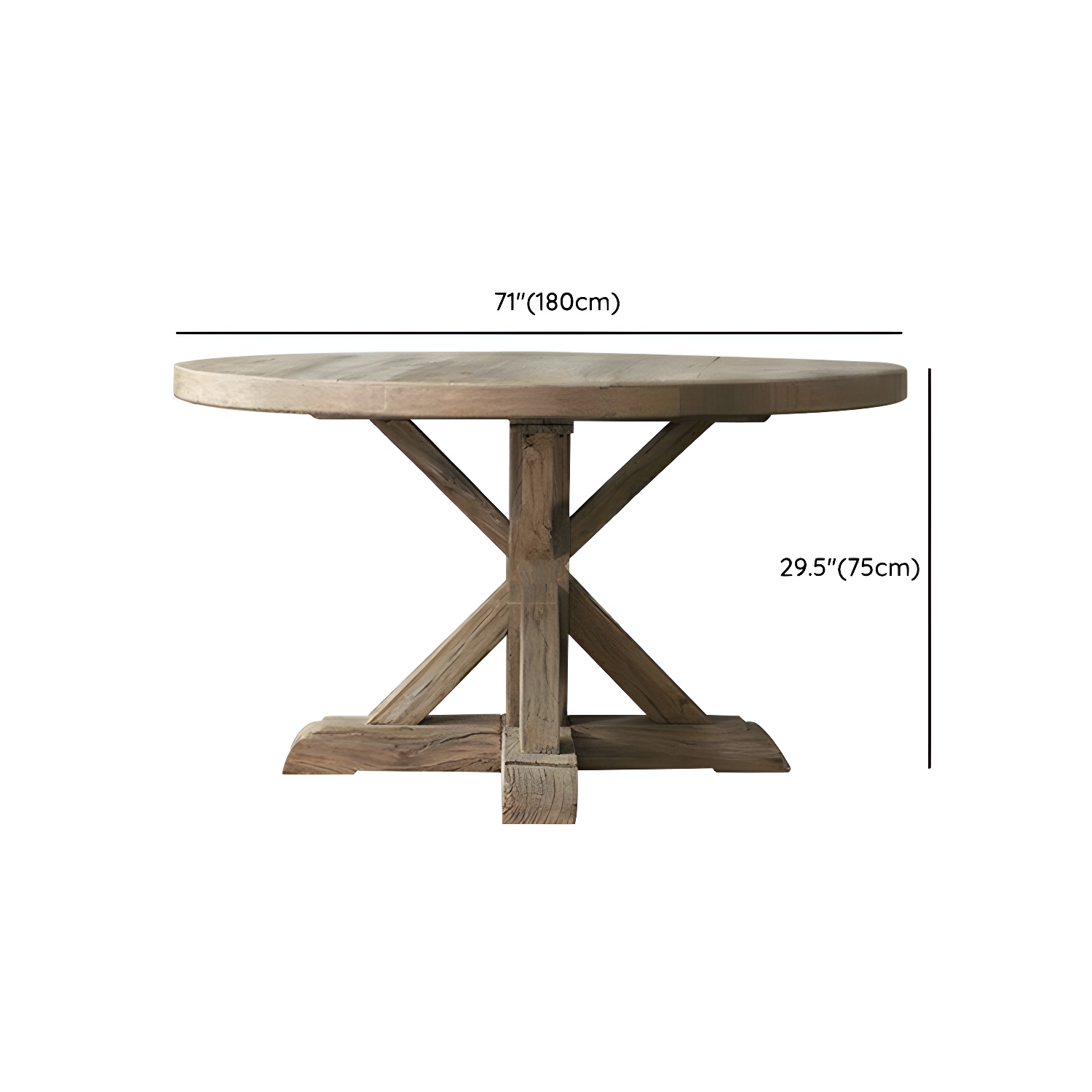 Distressed Solid Wood French Country Round Dining Table for Kitchen & Dining - image 13