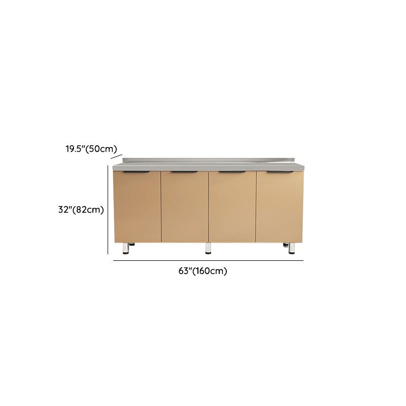 Cocoa Wide Microwave Storage Cabinet with Alloy Countertop - image 11