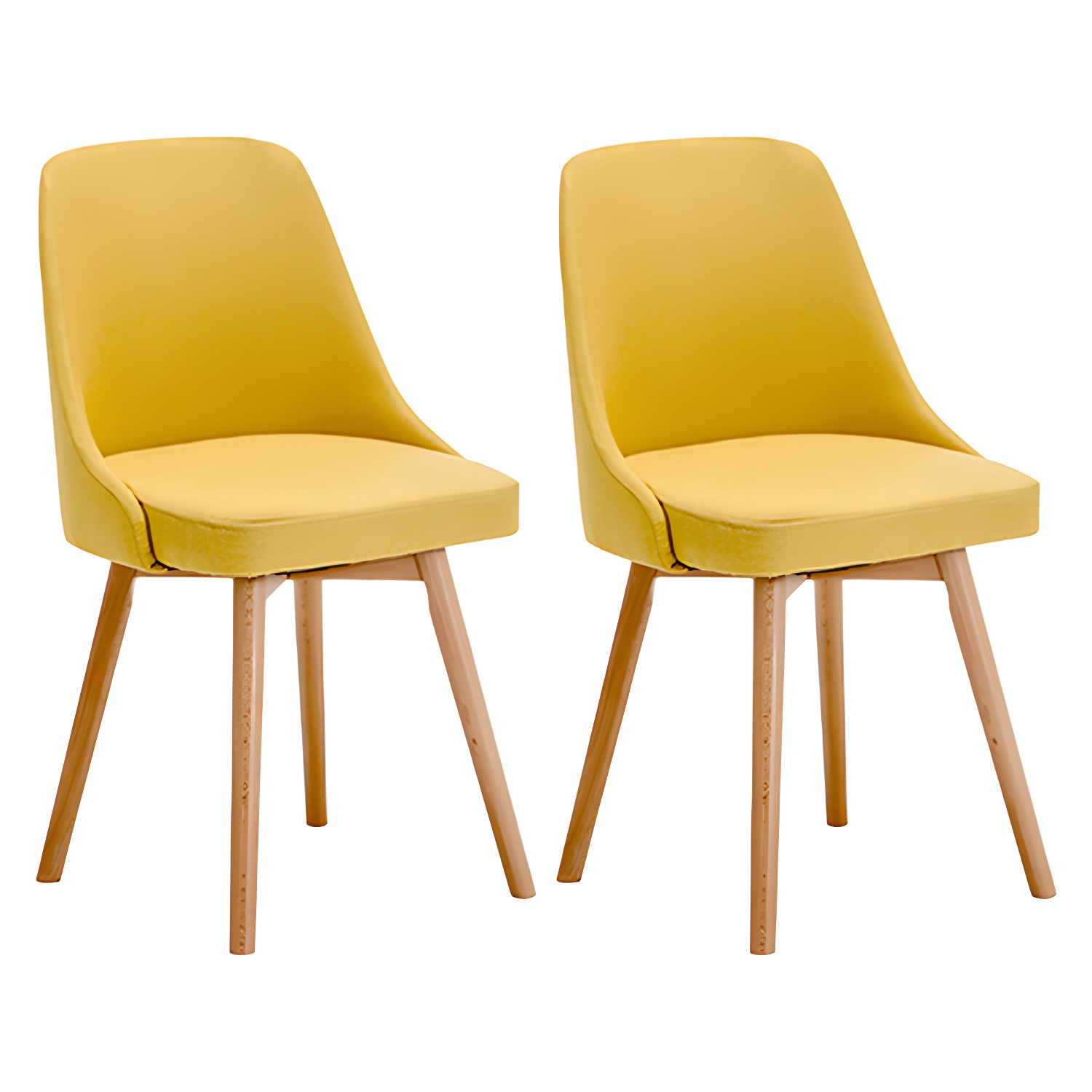 Upholstered Armless Dining Chairs Scandinavian Side Dining Chairs with Wood Legs - image 11