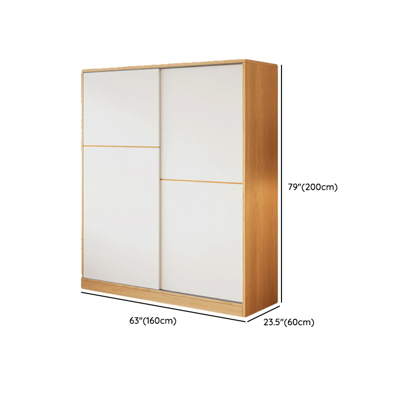 White Minimalist Manufactured Wood Independent Wardrobe Closet with Soft Close Door, Interior Shelves, and Clothing Rod - image 9