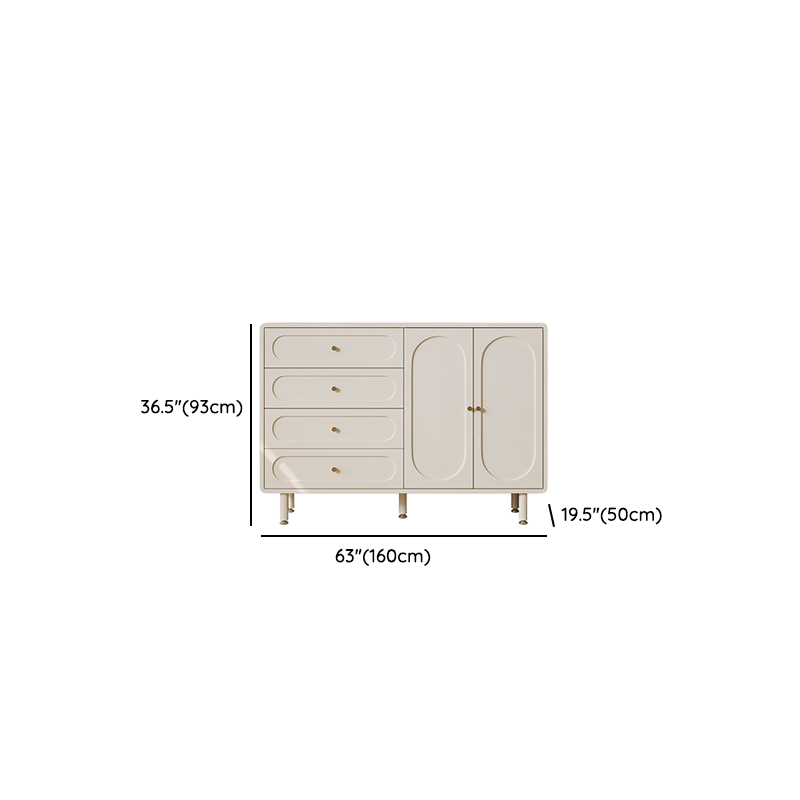Chalk Casual Particle Board Wood Console Dresser with 5/4 Drawers, Hutch, 3 Interior Shelves, Horizontal - image 15