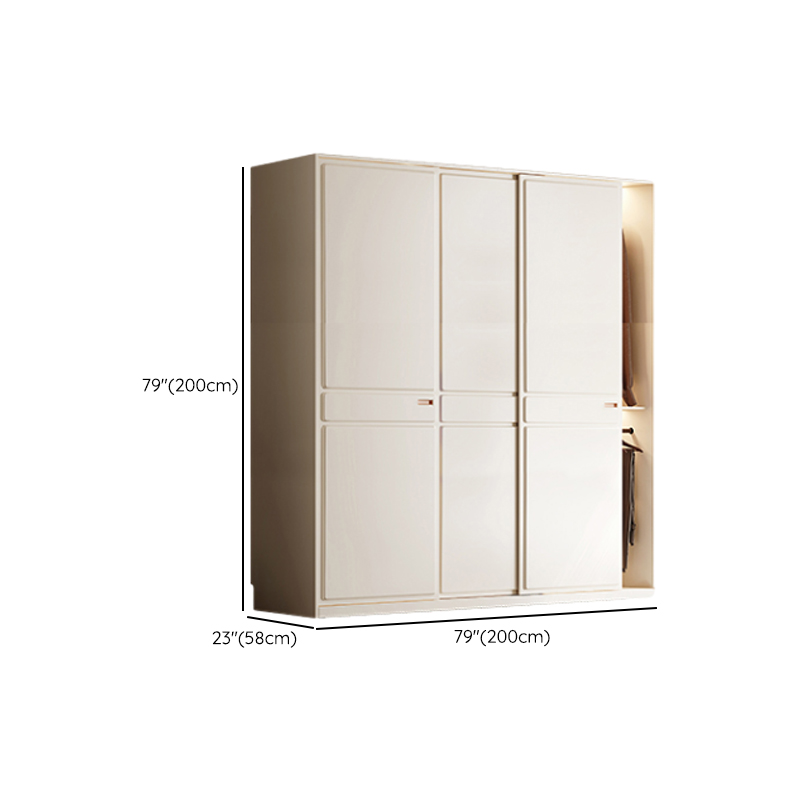 White Minimalist Laminate Wardrobe Closet with 5 Drawers/2 Drawers, Interior Shelves, and Clothing Rod - image 8