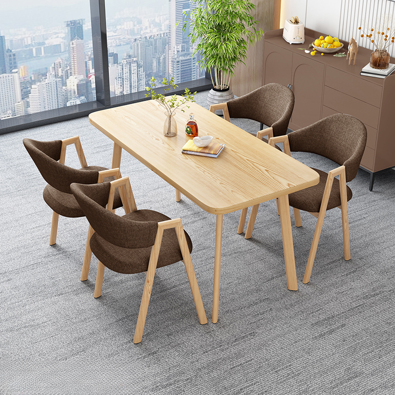 Casual Dining Table Set with Natural Wood Finish, Reclaimed Wood Top, and Seating for 4 Chairs