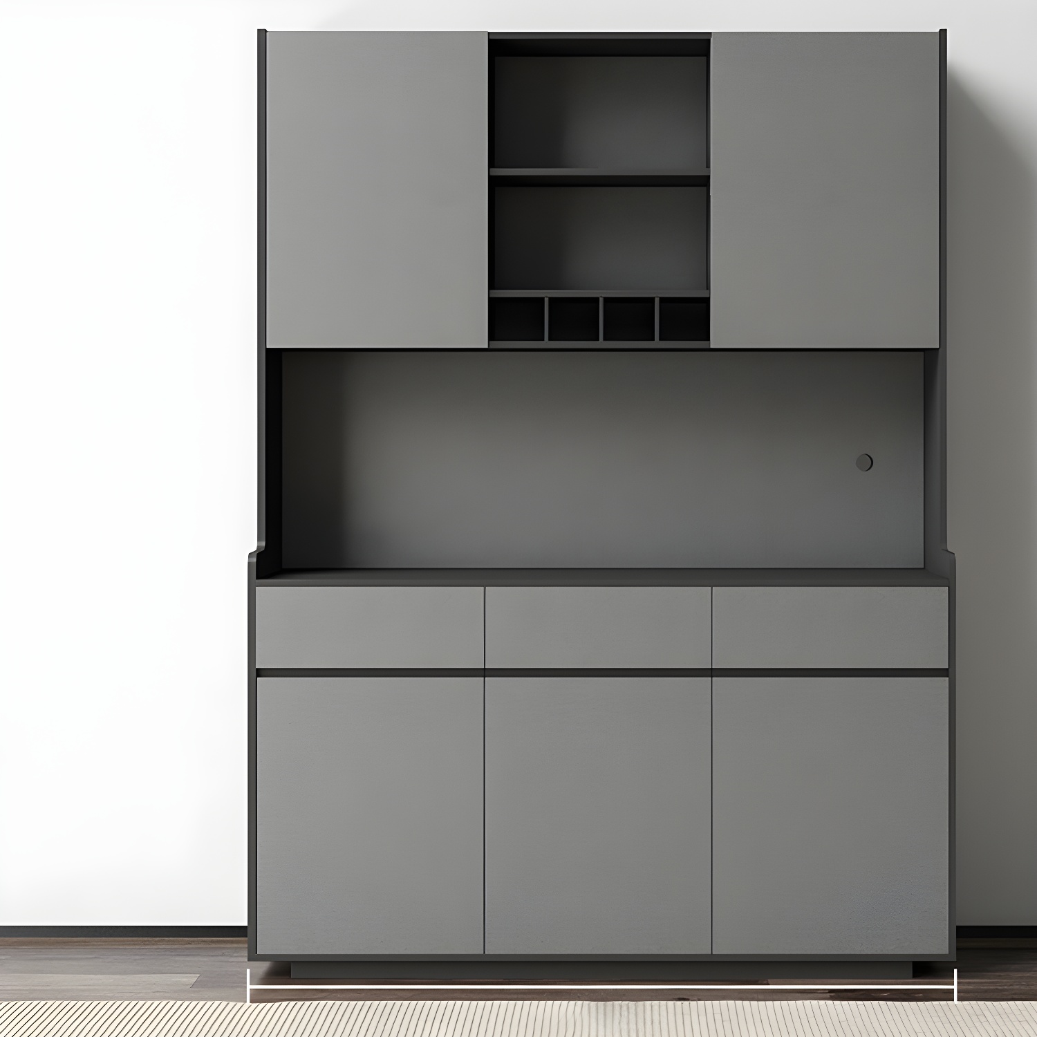Five Doors Three Drawers Sideboard Glam Buffet Server for Living Room