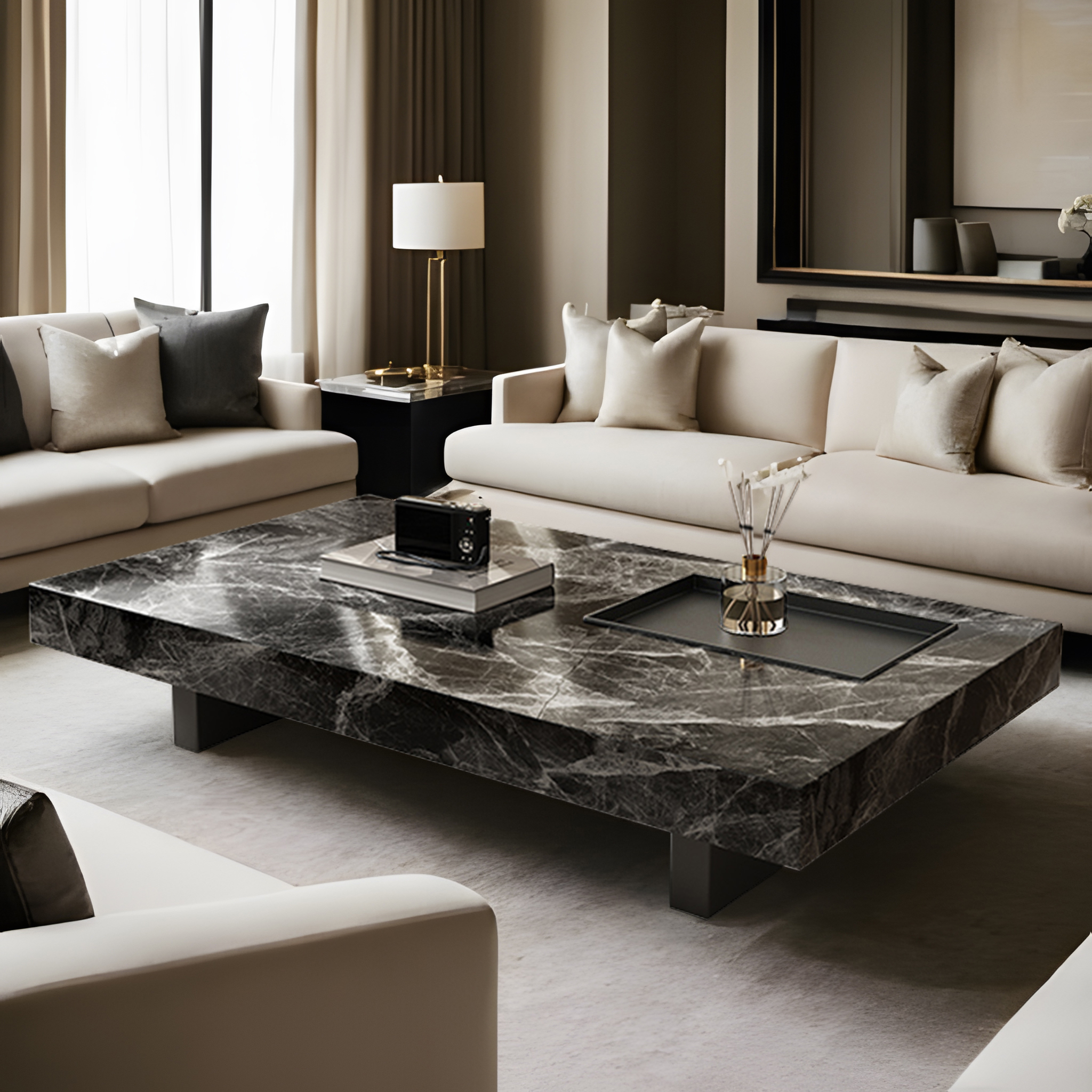 Contemporary Parallelogram Accent Table with Sledge Base for Home