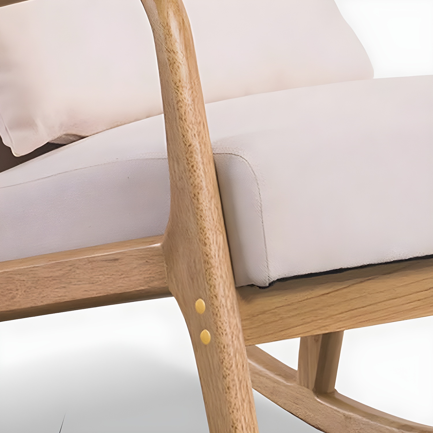 Mid-Century Modern Rocking Accent Chair with Solid Wood Frame and a Pillow - image 15
