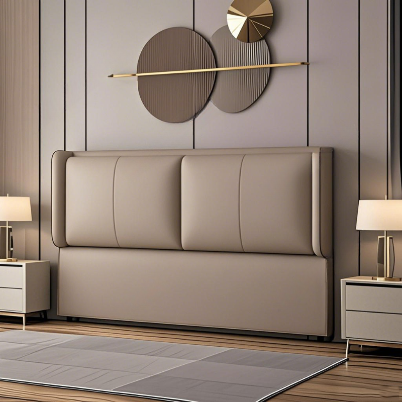 Simplistic Style Wingback Headboard in Pine Wood with No Distressing, Rectangular Shape for King/Queen/Full Bed, Featuring Sponge Upholstery and Standard Height - image 3