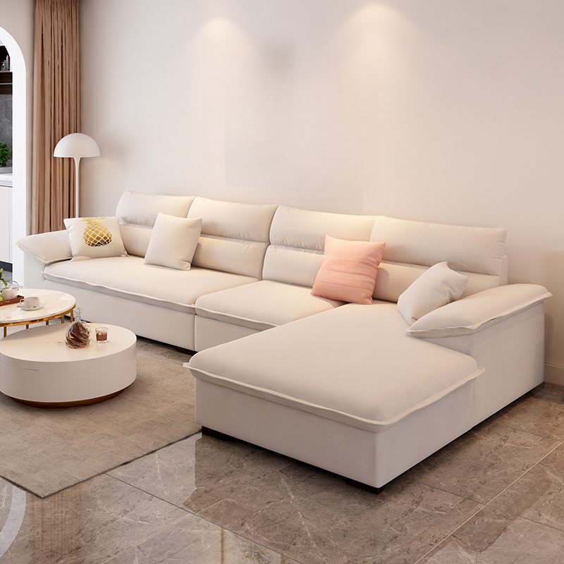 Modern Cotton and Linen L-Shape Sofa Recliner with Concealed Support - image 5