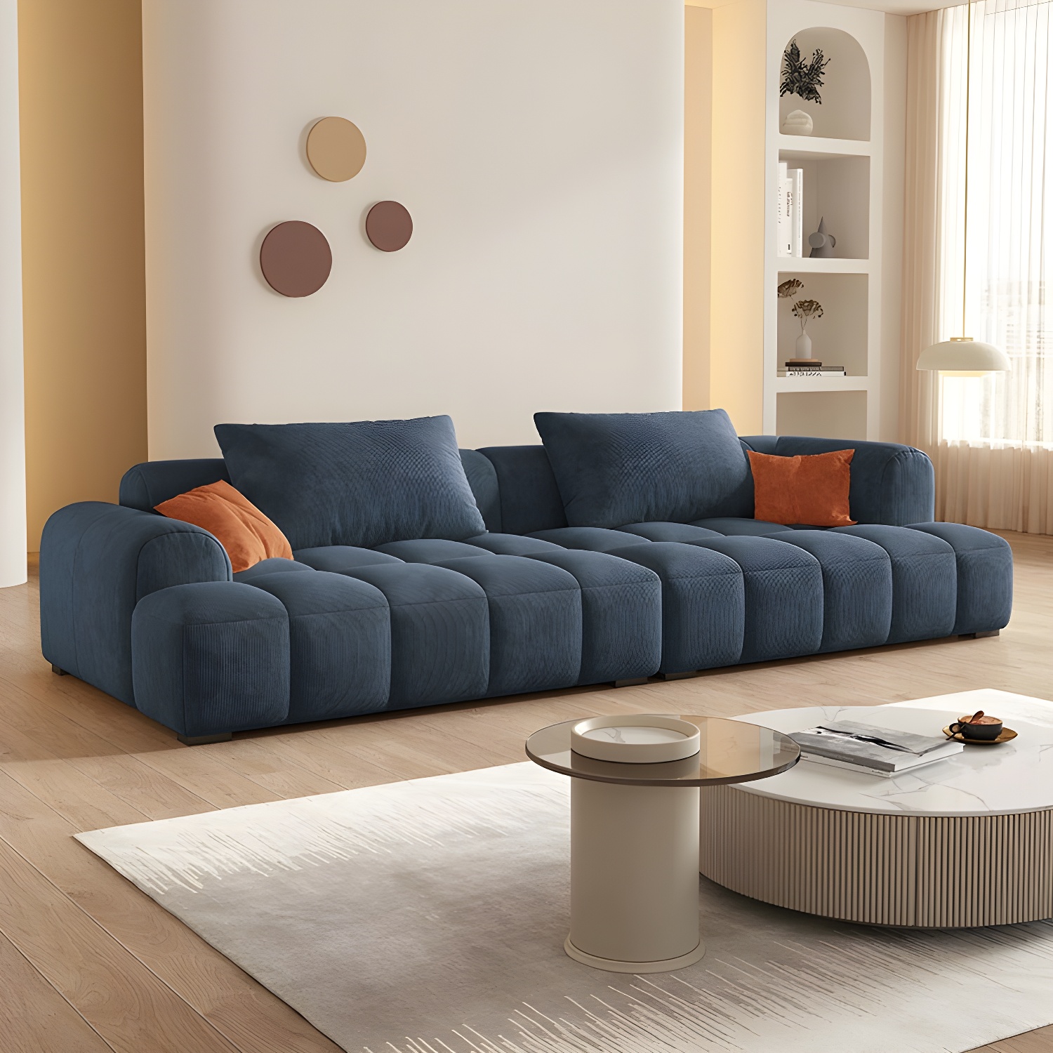 24.8" High Sofa with Tight Back Square Arm Corduroy for Apartment - image 5