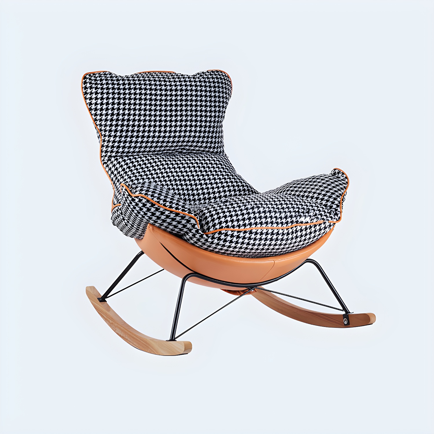 Modern Leather Rocking Chair Removable Cushions Rocker Chair for Drawing Room