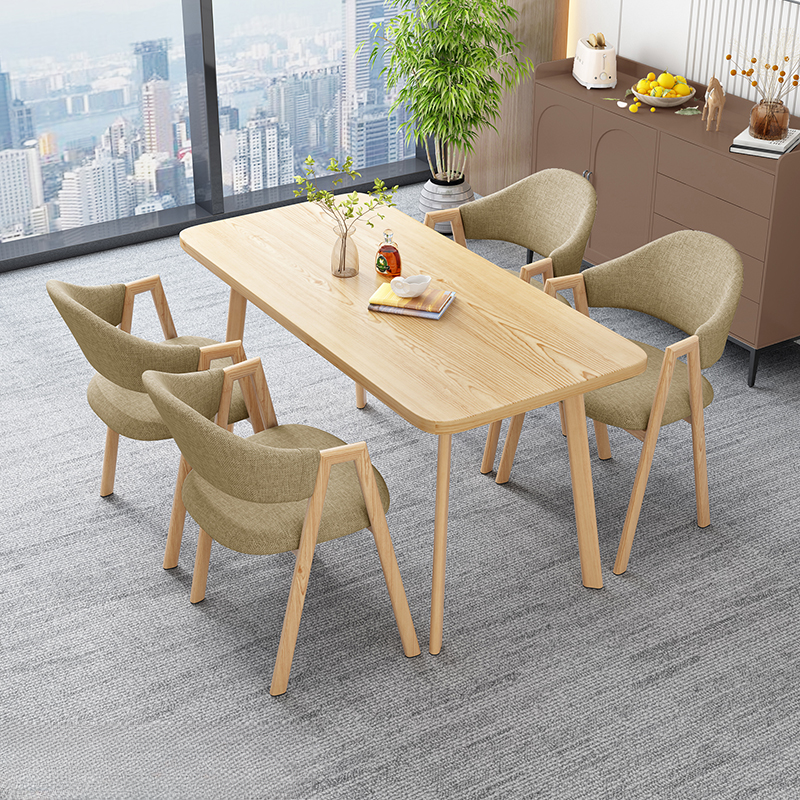 Casual Dining Table Set with Natural Wood Finish, Reclaimed Wood Top, and Seating for 4 Chairs - image 5