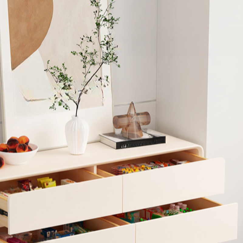 Chalk Minimalist Hardwood Console Dresser with 6 Drawers, Horizontal Orientation - image 6