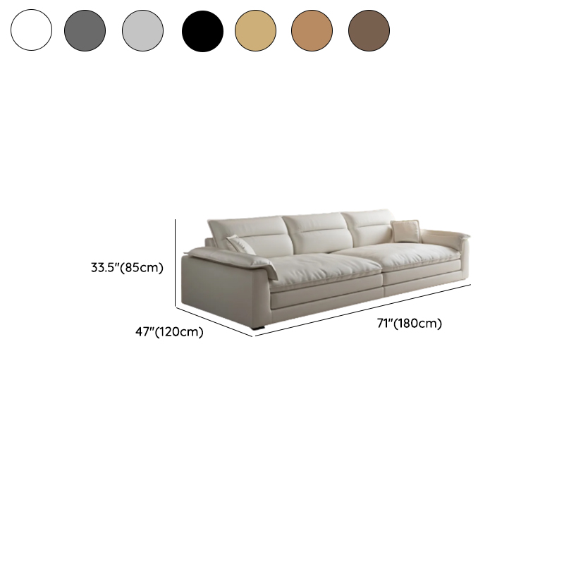Modish Solid Color Water Resistant Standard Sofa in Light Gray/White/Light Brown with Seats 3/2-seater and 2 Pillows - image 16