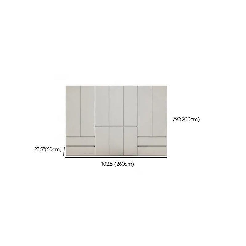 Cream Trendy Reclaimed Wood Wardrobe Armoire with Soft Close Drawer, Soft Close Door, Interior Shelves, and Clothing Rod - image 65