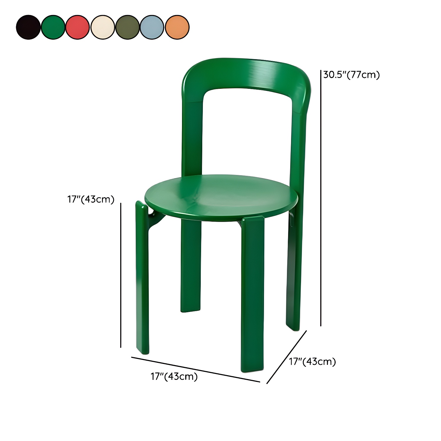 Modern Solid Wood Armless Dining Chairs with Open Back for Kitchen & Dining - image 13