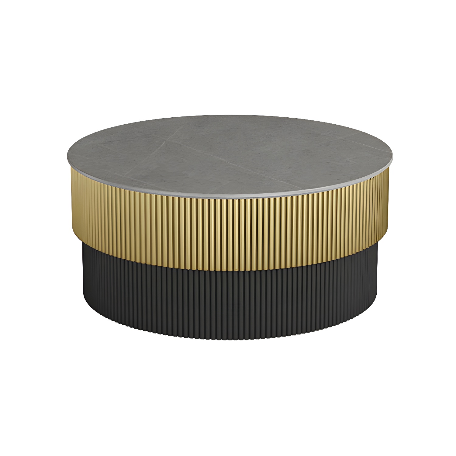 Round Slate Coffee Table Glam Pedestal No Distressing Single Coffee Table