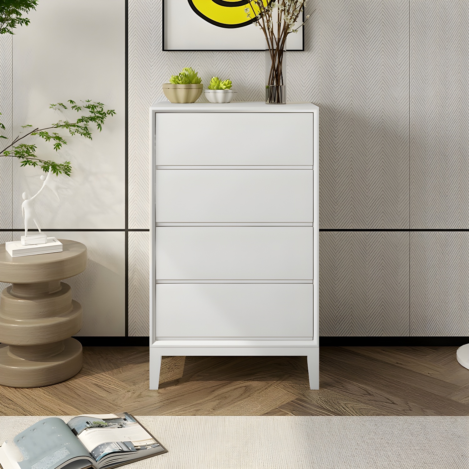 Pine Wood Modern Dresser with Soft Close Drawers - Compact and Stylish Bedroom Storage Solution - image 4