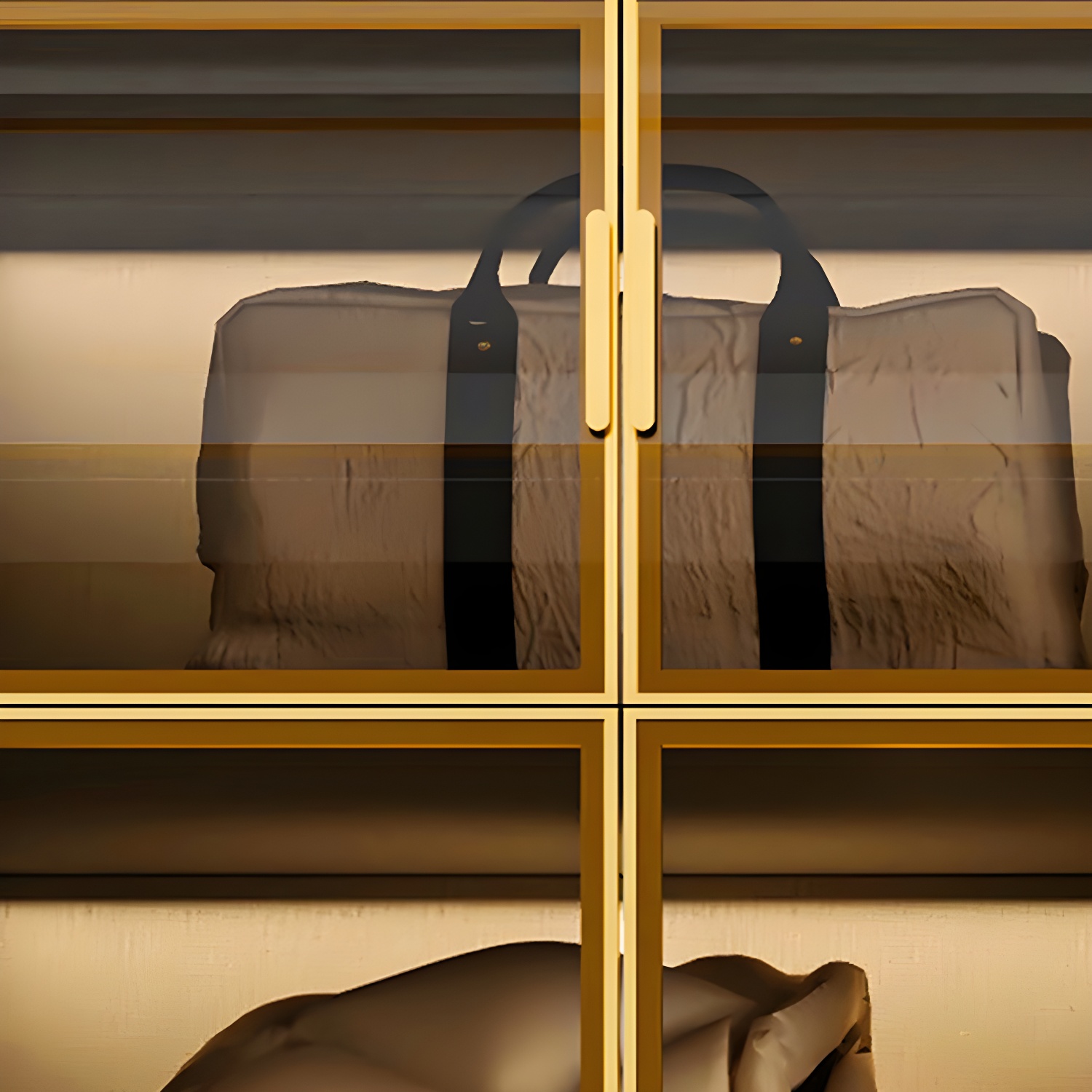 Glass and Wood Wardrobe Armoire Contemporary Wardrobe Closet - image 10