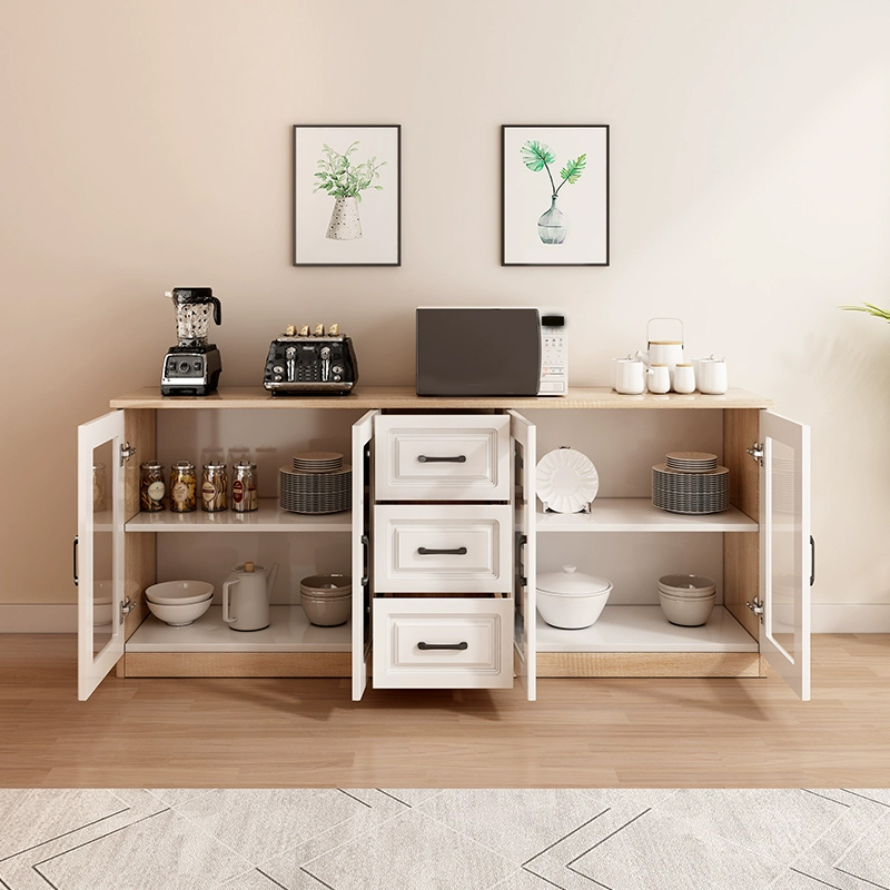 Modern Wood Buffet Cabinet with Glass Doors and Shelves - Full Assembly Needed - image 6