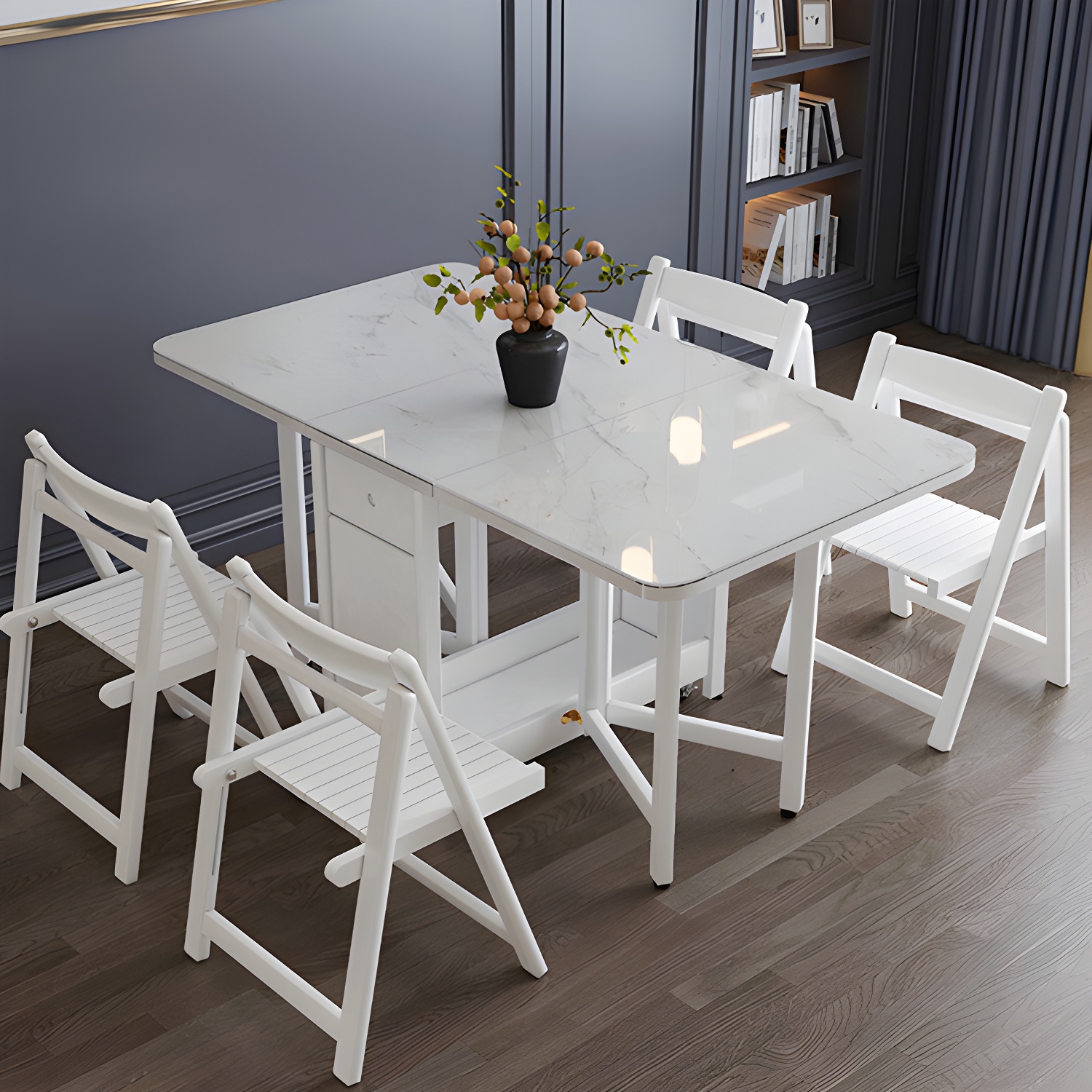 1/3/5/7 Piece Rectangle Shape Modern Style Dining Table Set with Chair - image 4