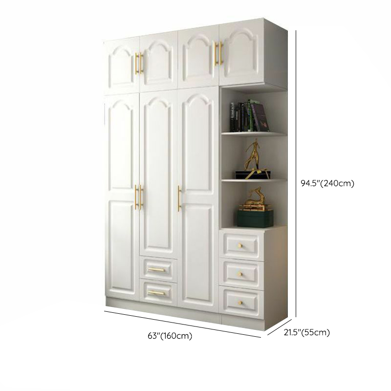 Contemporary Wood Chalk Wardrobe Closet with Interior Shelves&Clothing Rack&3-Drawer/6 Drawers/5-Drawer - image 26