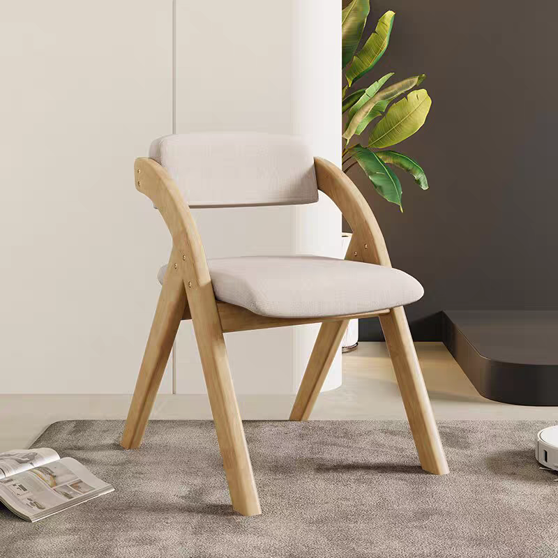 Casual Collapsible Side Chair with Midnight Black/Walnut/Wood Grain Rubberwood Legs and Upholstered Uncovered Back - image 9