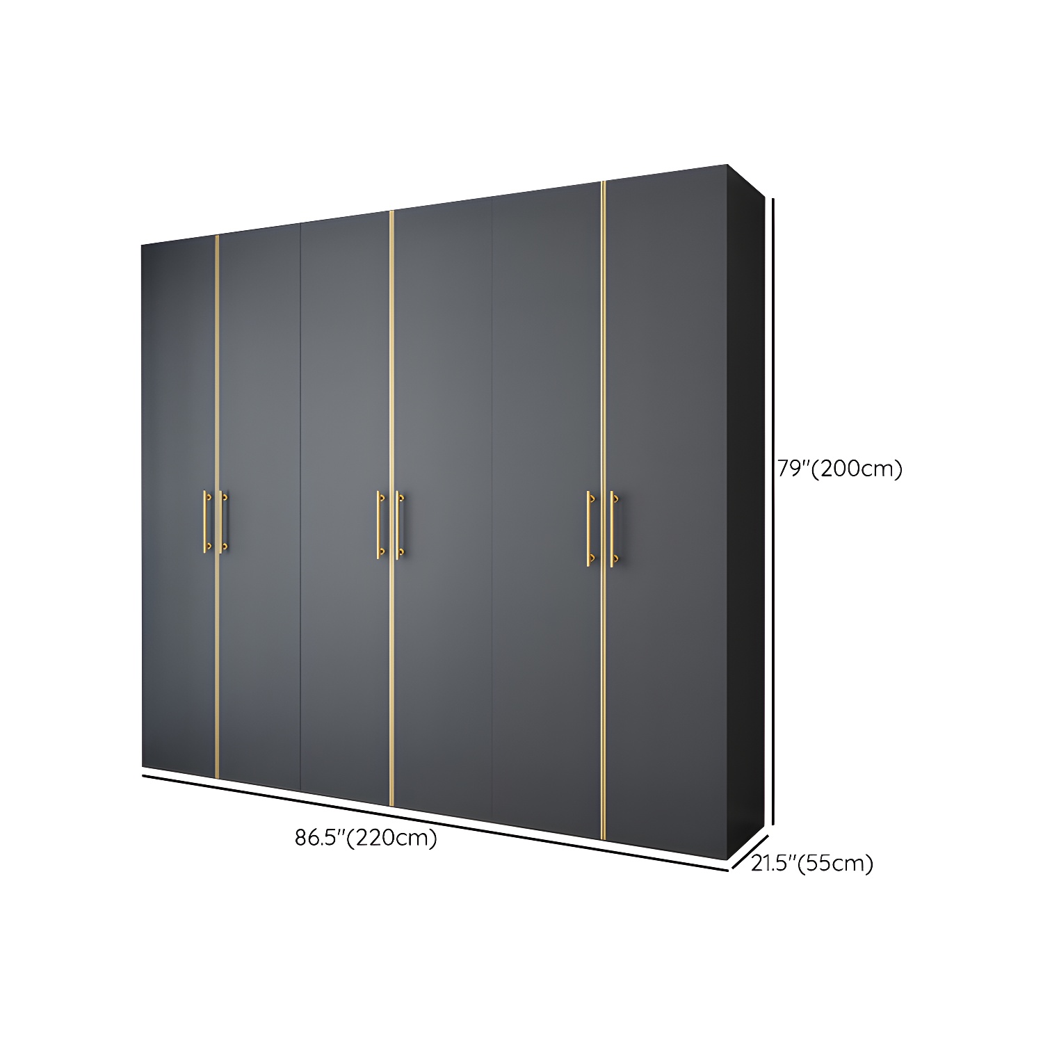 Modern Wardrobe Closet Grey Engineered Wood Wardrobe Cabinet - image 19