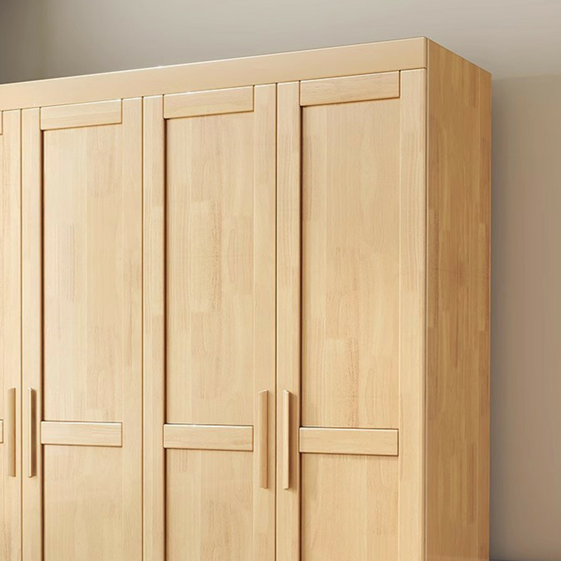 Contemporary Freestanding Wooden Wardrobe Closet with Interior Shelves&Hanging Rod&Soft Close Door - image 11