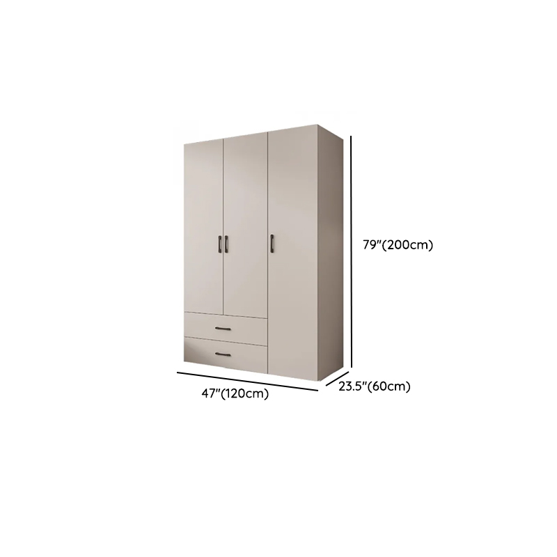 Chalk Modish Manufactured Wood Wardrobe Closet with Soft Close Drawer, Soft Close Door, Interior Shelves, and Clothing Rod - image 6