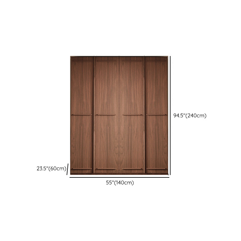 Simplistic Wood Color Timber Wardrobe Closet with Soft Close Door, Interior Shelves, and Hanging Rod - image 24